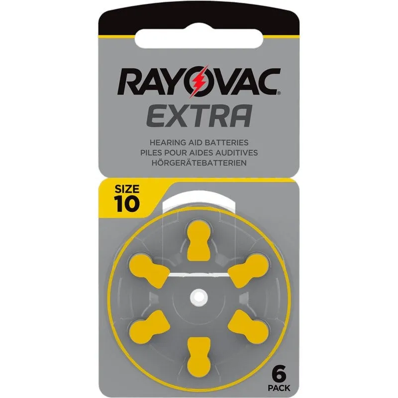 Rayovac Extra Hörapparatsbatterier 10 gul 6-pack