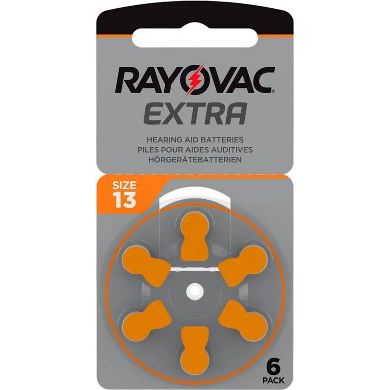 Rayovac Extra Hörapparatsbatterier 13 orange 6-pack