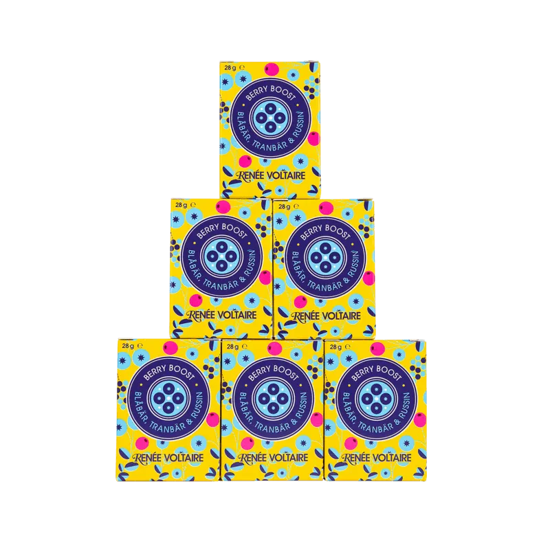 Renée Voltaire Berry Boost Blåbär, Tranbär & Russin 28 g 6-pack