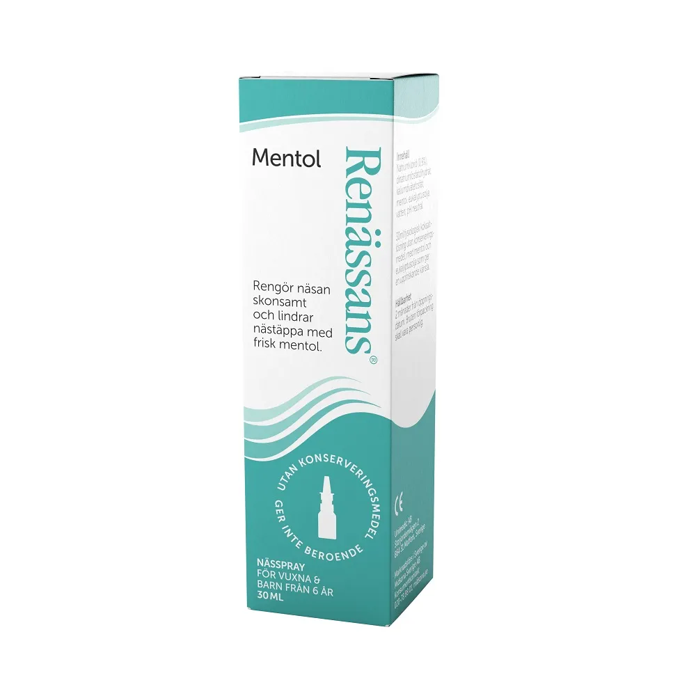 Renässans Nässpray koksaltlösning mentol 30 ml