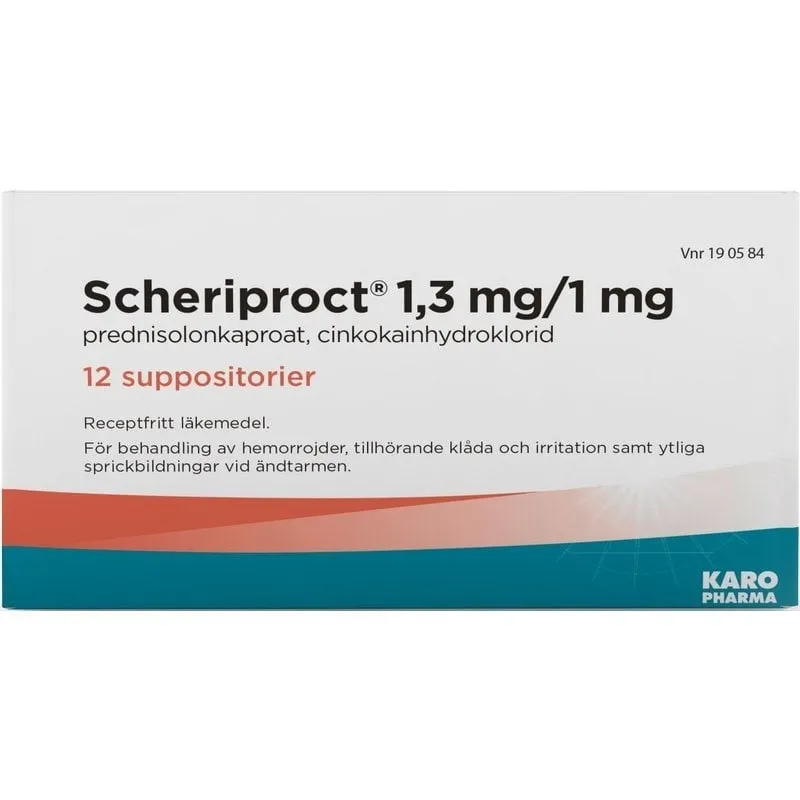Scheriproct, suppositorium 1,3 mg/1 mg 12 st