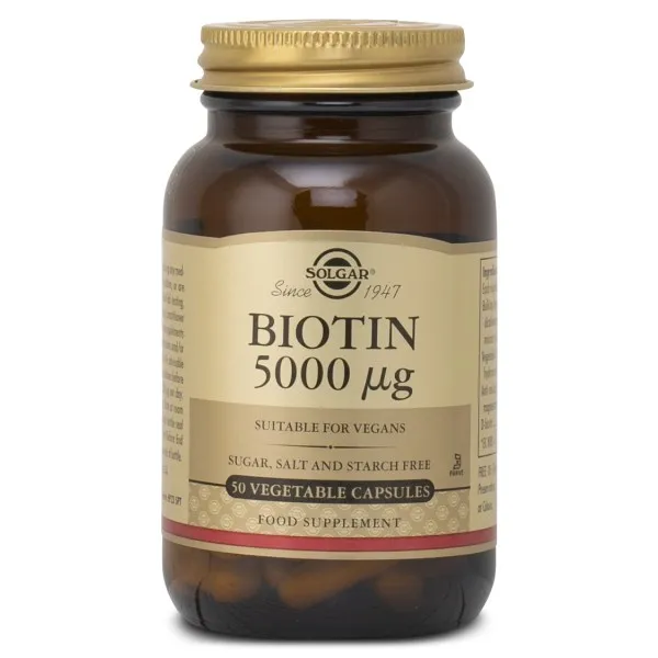 Solgar Biotin 5000 ug, 50 kaps