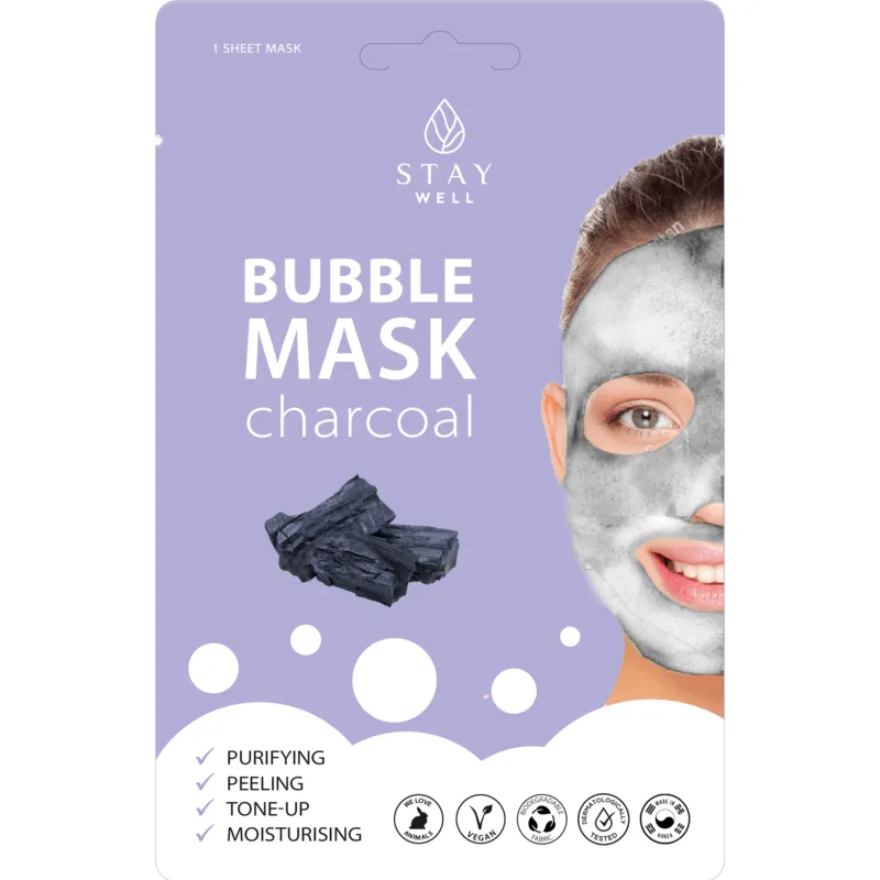 STAY Well Vegan O2 Purifying Bubble Mask Charcoal 20 g