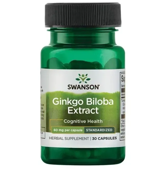 Swanson Ginkgo Biloba Extract 60 mg 24% 30 kapslar