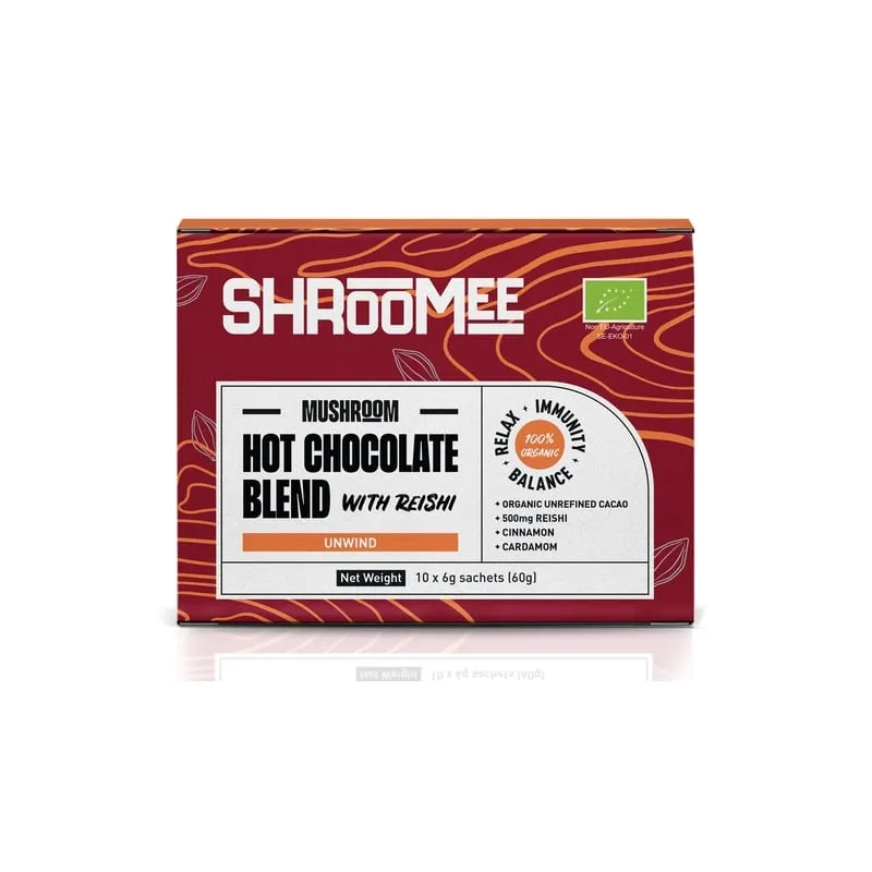 The Organic Labs Shroomee Svampchoklad Unwind med Reishi 10 x 6 g