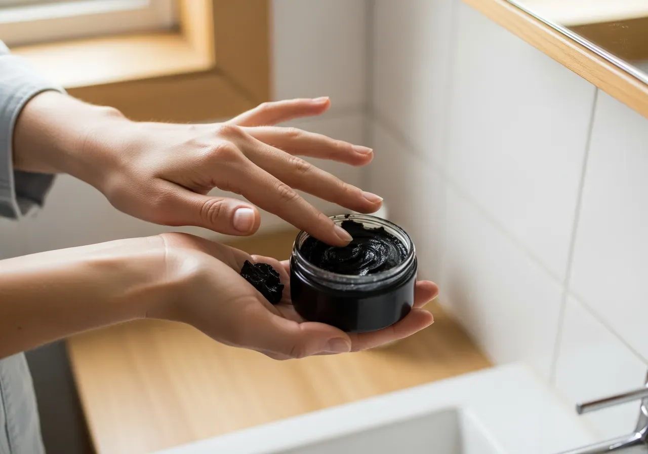 Marockansk svart tvål i bruk