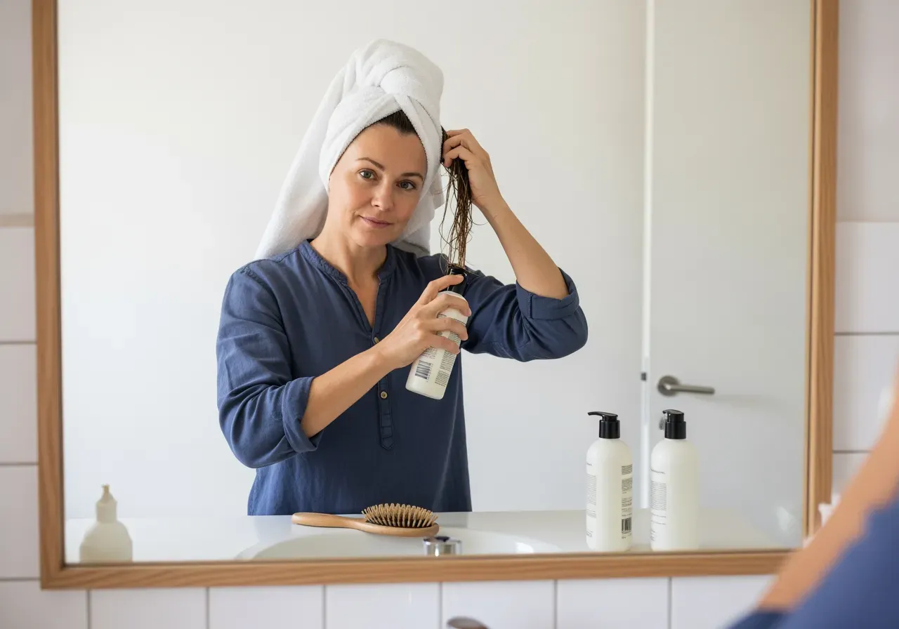 Hårvård och kvinna