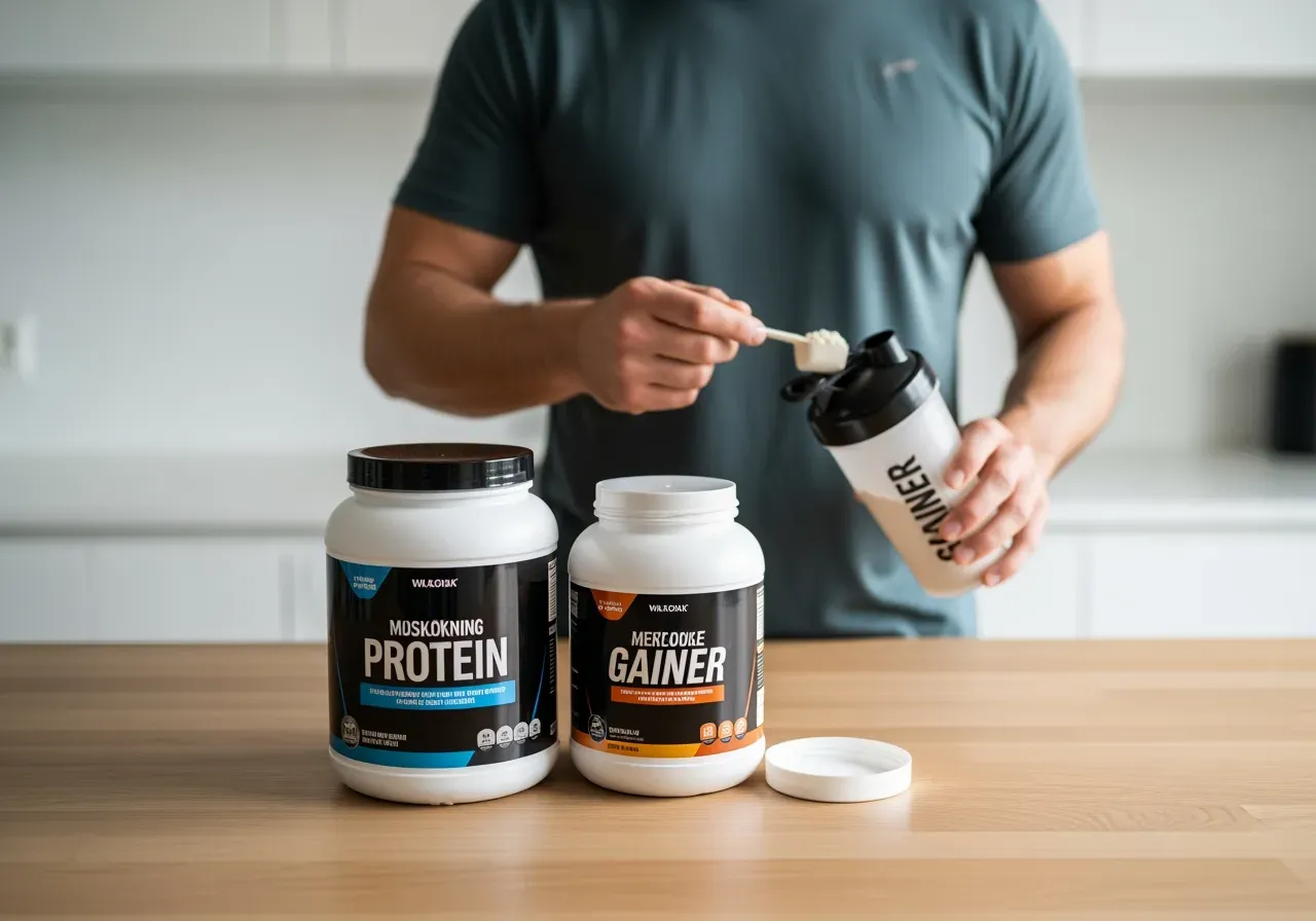 Muskelökning med protein och gainer